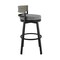 Armen Living Encinitas Outdoor Patio Swivel Bar Stool in Aluminum and Wicker with Gray Cushions LCECBAGR30 - alternate 6